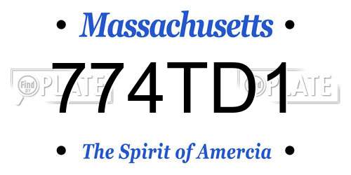774TD1 Massachusetts License Plate