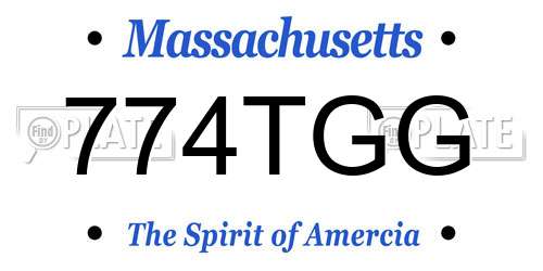774TGG Massachusetts License Plate