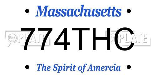 774THC Massachusetts License Plate