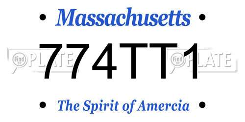 774TT1 Massachusetts License Plate