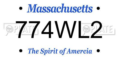 774WL2 Massachusetts License Plate