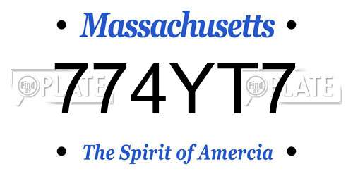 774YT7 Massachusetts License Plate