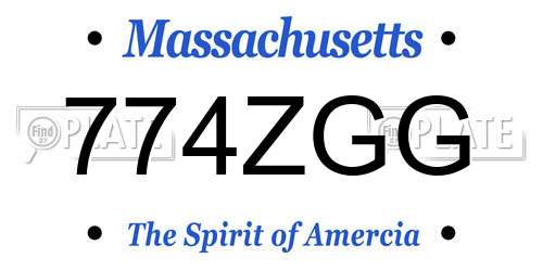 774ZGG Massachusetts License Plate