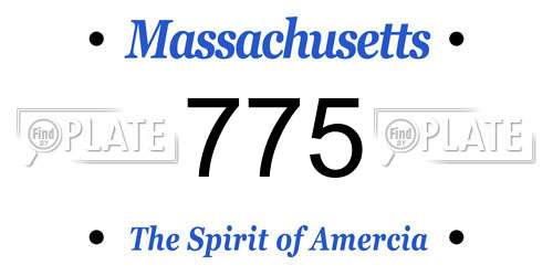 775 Massachusetts License Plate