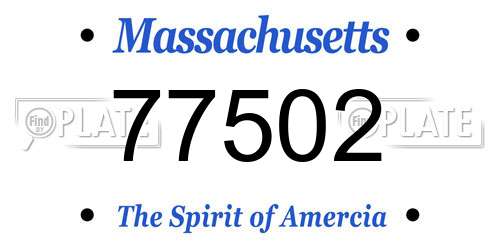 77502 Massachusetts License Plate