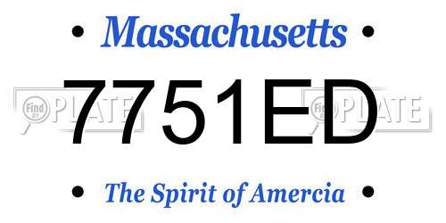 7751ED Massachusetts License Plate