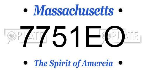 7751EO Massachusetts License Plate