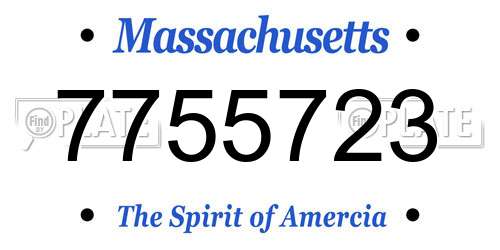 7755723 Massachusetts License Plate