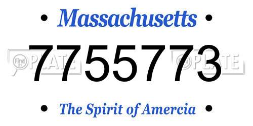 7755773 Massachusetts License Plate