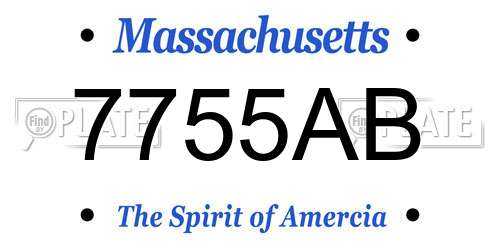 7755AB Massachusetts License Plate