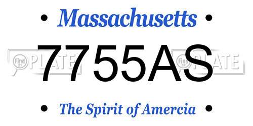 7755AS Massachusetts License Plate