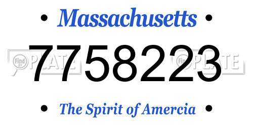 7758223 Massachusetts License Plate