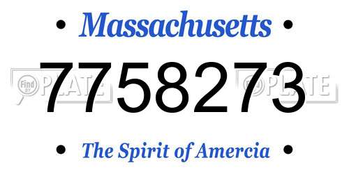 7758273 Massachusetts License Plate