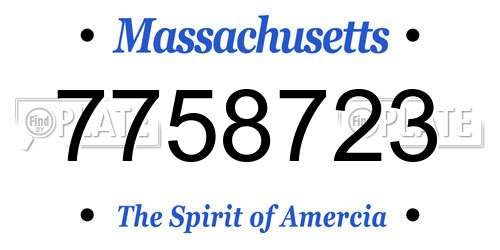 7758723 Massachusetts License Plate