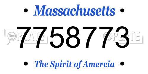7758773 Massachusetts License Plate