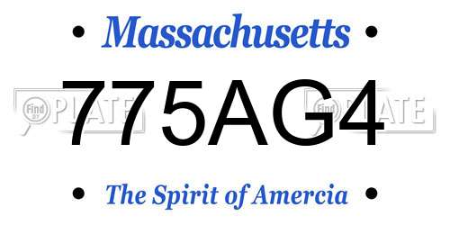 775AG4 Massachusetts License Plate