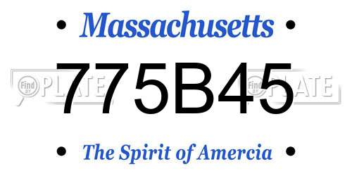 775B45 Massachusetts License Plate