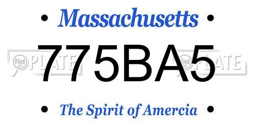 775BA5 Massachusetts License Plate