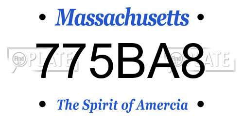 775BA8 Massachusetts License Plate