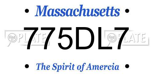 775DL7 Massachusetts License Plate