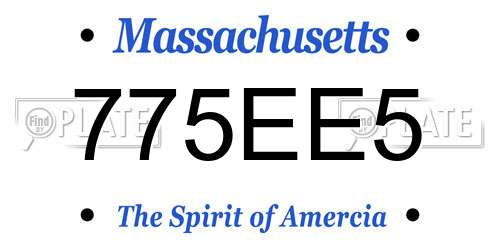 775EE5 Massachusetts License Plate