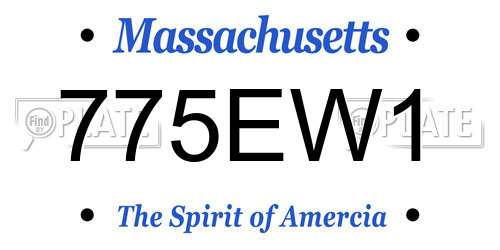 775EW1 Massachusetts License Plate