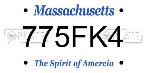 775FK4 Massachusetts License Plate