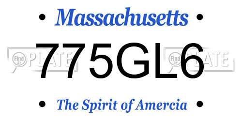 775GL6 Massachusetts License Plate