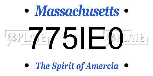 775IE0 Massachusetts License Plate