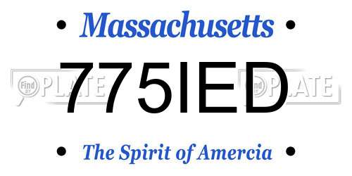 775IED Massachusetts License Plate