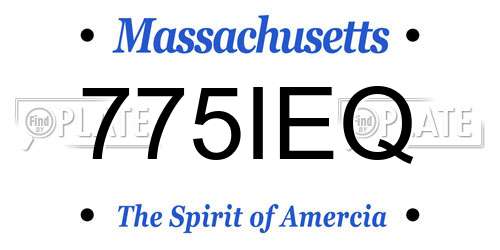 775IEQ Massachusetts License Plate