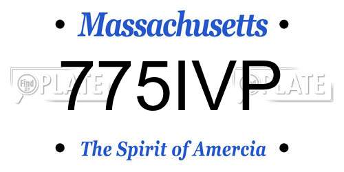 775IVP Massachusetts License Plate