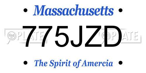 775JZD Massachusetts License Plate