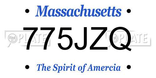 775JZQ Massachusetts License Plate