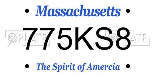 775KS8 Massachusetts License Plate