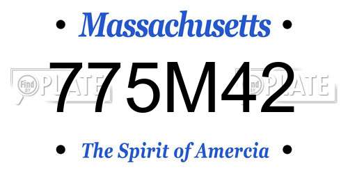 775M42 Massachusetts License Plate