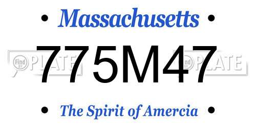 775M47 Massachusetts License Plate