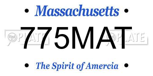 775MAT Massachusetts License Plate