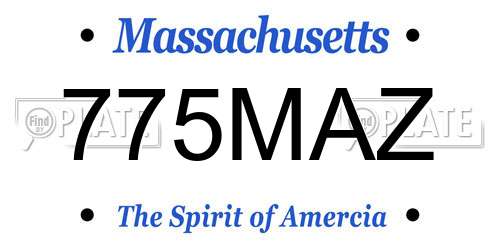 775MAZ Massachusetts License Plate