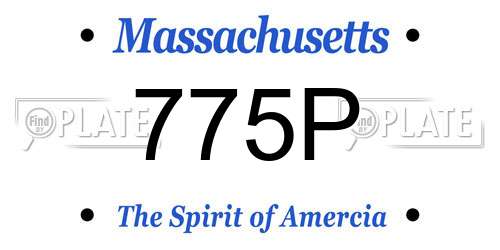 775P Massachusetts License Plate