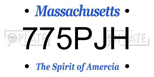 775PJH Massachusetts License Plate