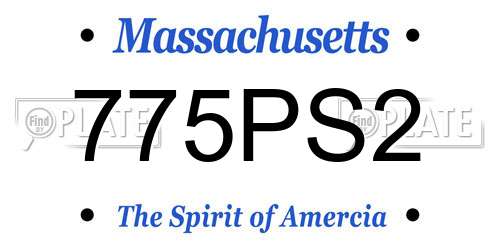 775PS2 Massachusetts License Plate