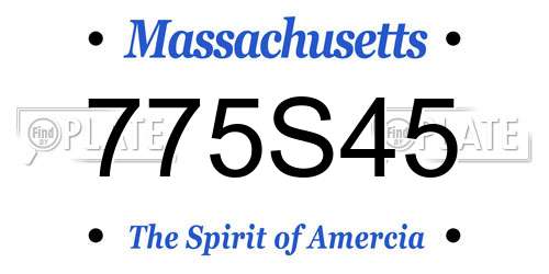 775S45 Massachusetts License Plate