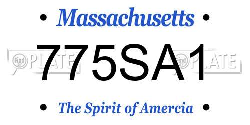 775SA1 Massachusetts License Plate