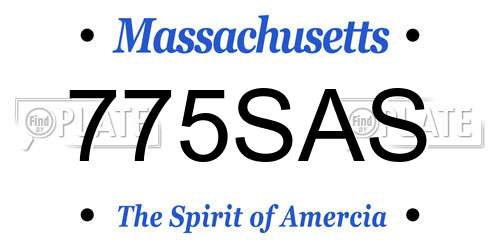 775SAS Massachusetts License Plate