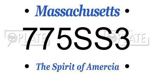 775SS3 Massachusetts License Plate
