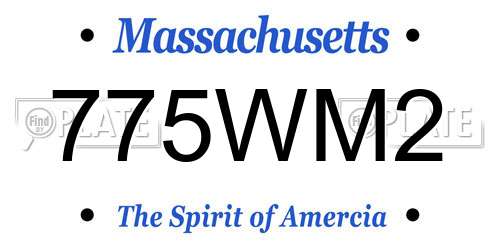 775WM2 Massachusetts License Plate