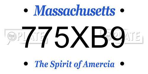775XB9 Massachusetts License Plate