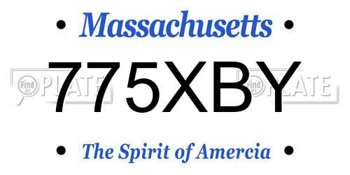 775XBY Massachusetts License Plate