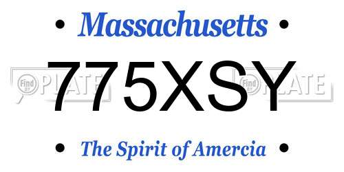 775XSY Massachusetts License Plate